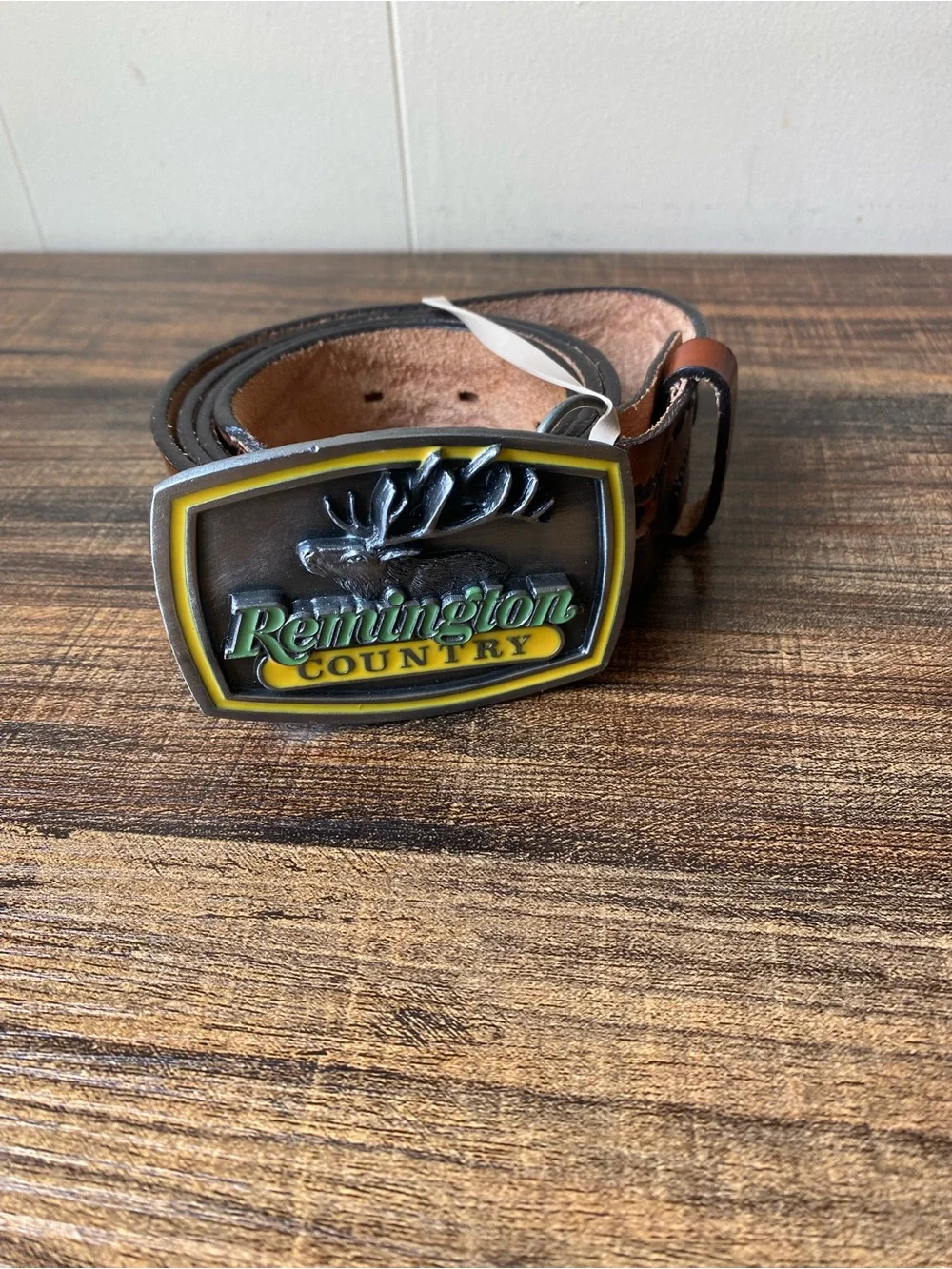 Vintage Hand Tooled Leather Belt, 36”